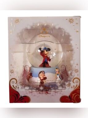 New Disney Store Mickey Mouse Fantasia Sorcerer's Apprentice Snow Globe